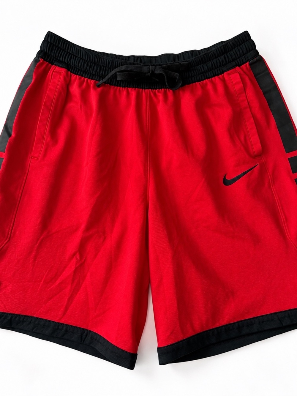 Nike Men’s Red Athletic Shorts with Black Trim